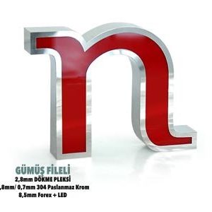 Gümüş Fileli Kutu Harf