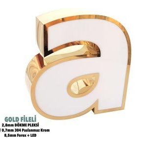 Gold Fileli Kutu Harf