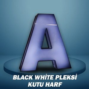 Black White Pleksi Kutu Harf
