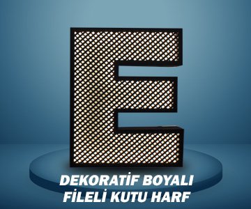 Dekoratif Boyalı Fileli Kutu Harf