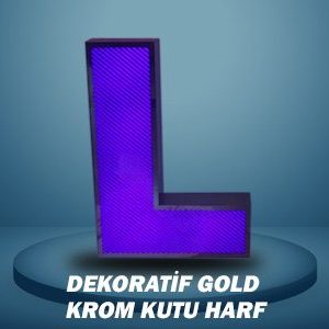Dekoratif Gold Krom Kutu Harf
