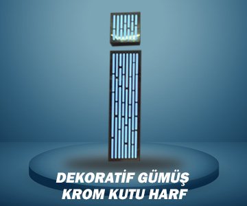 Dekoratif Gümüş Krom Kutu Harf