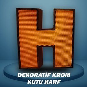 Dekoratif Krom Kutu Harf
