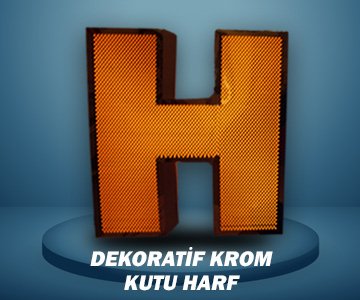 Dekoratif Krom Kutu Harf